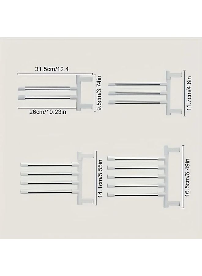 2 Layer Wall Mounted Foldable Stainless Steel Rotating Towel Rack No Drill Installation Space Saving - Image 3